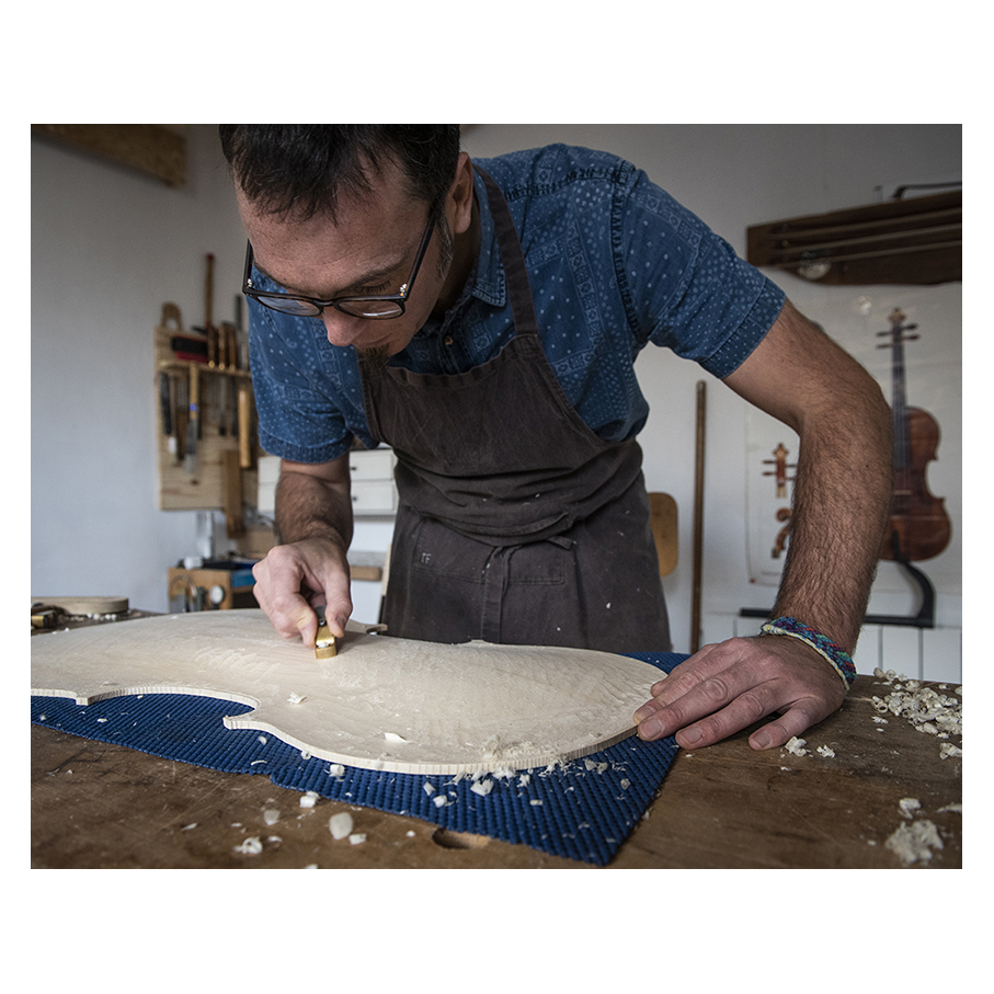 Making Moya's Cello - Working the arching with a thumb plane